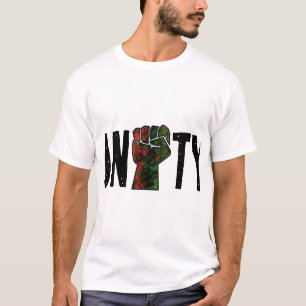 Camiseta orgullo negro bandera panafricana roja verde puño