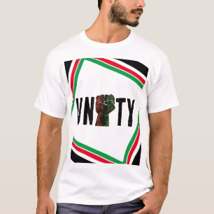 Camiseta orgullo negro bandera panafricana roja verde puño