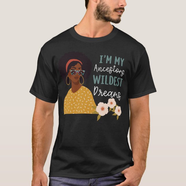 Camiseta Orgullo negro Chica mis antepasados sueños más sal (Anverso)