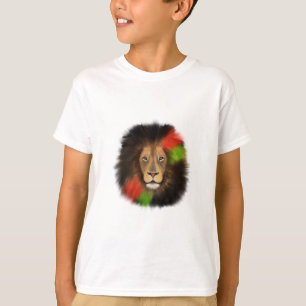 Camiseta orgullo negro león rojo verde unidad selva gato re