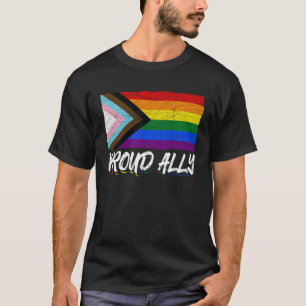 Camiseta Orgullo negro LGBTQ Orgulloso aliado lesbiana gay