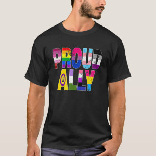 Camiseta Orgullo negro LGBTQ Orgulloso aliado lesbiana gay 