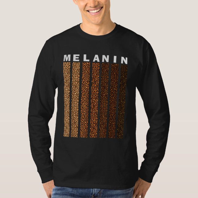 Camiseta Orgullo negro Melanin Leopardo Afro Americano (Anverso)