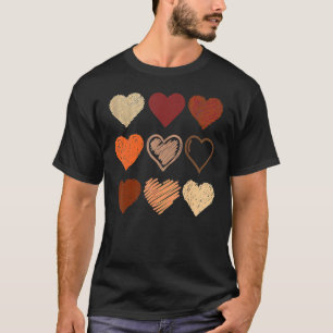 Camiseta Orgullo negro Melanin Tono de piel corazón histori