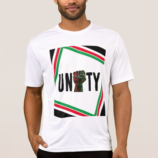 Camiseta orgullo negro puño rojo verde panafricana unidad d (Anverso)