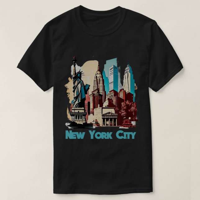 Camiseta Orgullo neoyorquino nuevos monumentos NYC Souvenir (Diseño del anverso)