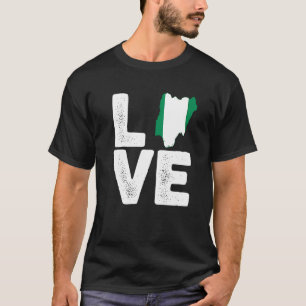 Camiseta Orgullo nigeriano amor Bandera de Nigeria Mapa de 