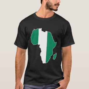 Camiseta Orgullo nigeriano Bandera de Nigeria Mapa de camis