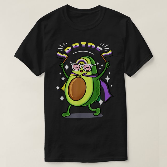 Camiseta Orgullo no binario de aguacate (Diseño del anverso)