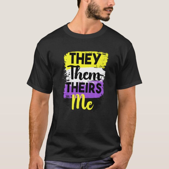 Camiseta Orgullo No Binario Lgbt Ellos Son Género No Binari (Anverso)