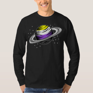 Camiseta Orgullo no binario Planeta del espacio exterior Es
