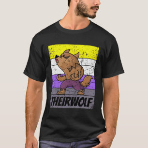 Camiseta Orgullo no binario Theirwolf Lgbtq no binario