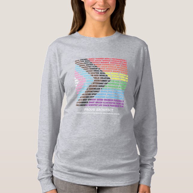 Camiseta Orgullo Nube de Palabras Arcoíris de Diversidad LG (Anverso)