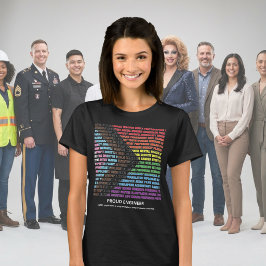Camiseta Orgullo Nube de Palabras Arcoíris Diversidad LGBT