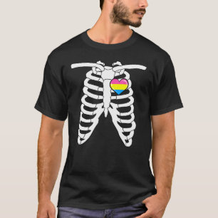 Camiseta Orgullo Pansexual Halloween Orgullo Skeleton Lgbtq