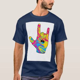Camiseta Orgullo pansexual me encanta el lenguaje de signos