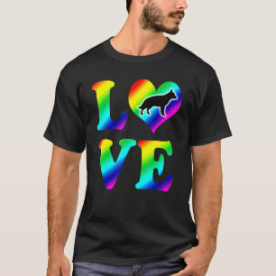 Camiseta Orgullo pastor alemán amor arcoiris