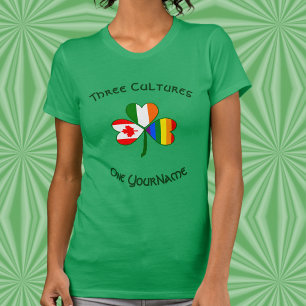 Camiseta Orgullo Personalizado Irlanda Canadá Trébol Mujer