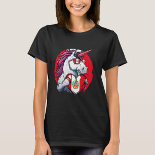Camiseta Orgullo Peruano Unicornio Corazón Bandera del Perú
