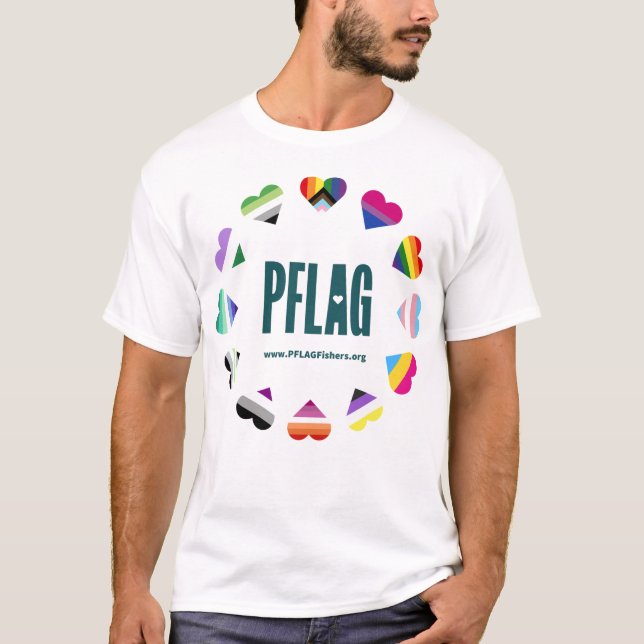 Camiseta Orgullo PFLAG Fishers - logotipo verde azulado - U (Anverso)