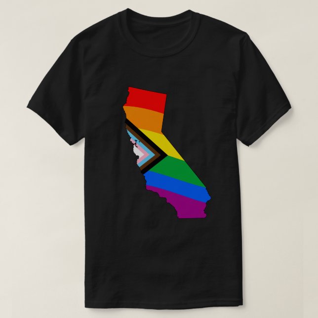Camiseta Orgullo progresista LGBTQ de California (Diseño del anverso)