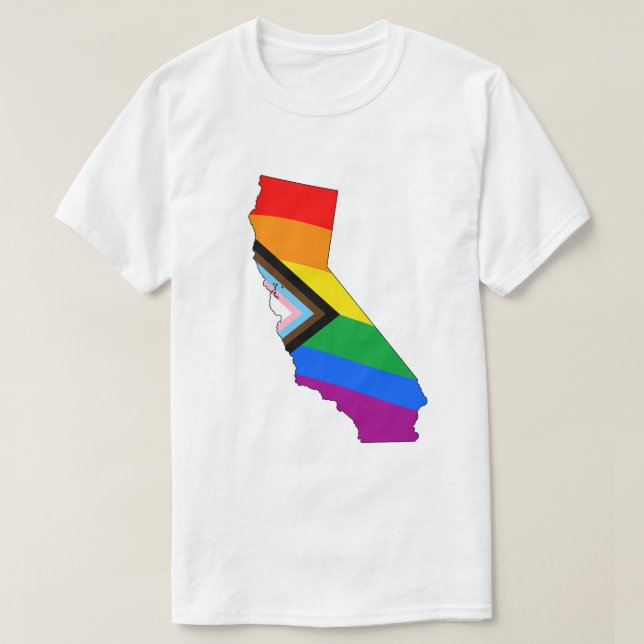 Camiseta Orgullo progresista LGBTQ de California (Diseño del anverso)