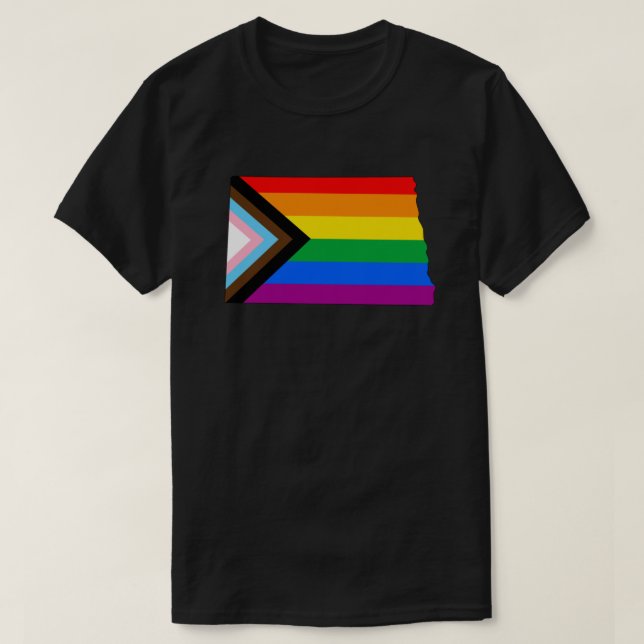 Camiseta Orgullo progresista LGBTQ de orgullo estatal de Da (Diseño del anverso)