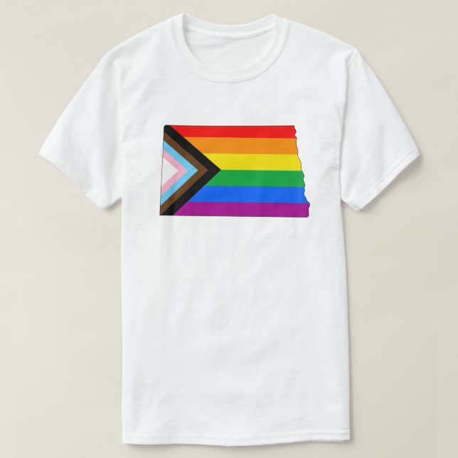 Camiseta Orgullo progresista LGBTQ de orgullo estatal de Da (Diseño del anverso)