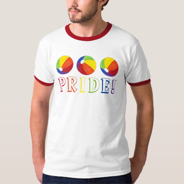 Camiseta Orgullo Rainbow Beach Ball Beachball Summer Tee (Anverso)
