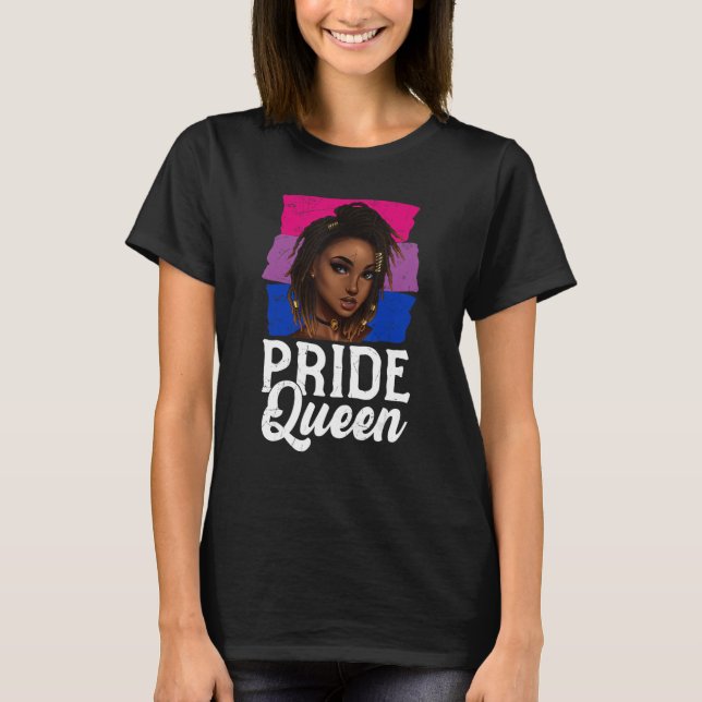Camiseta Orgullo Reina Bisexual Bandera Bisexualidad Afro M (Anverso)