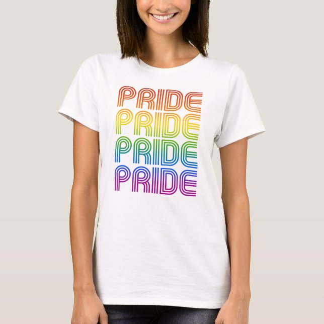 Camiseta Orgullo Retro Arcoíris (Anverso)