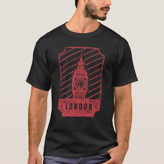 Camiseta Orgullo retro de la ciudad de Skyline de Londres (Anverso)