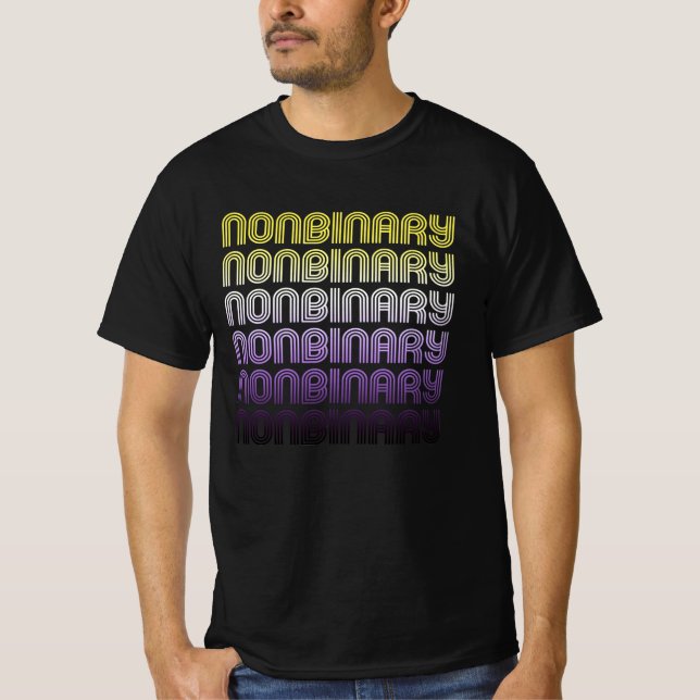 Camiseta Orgullo Retro No Binario (Anverso)