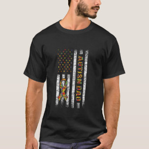 Camiseta Orgullo Rompecabezas Bandera Americana Papá Autism