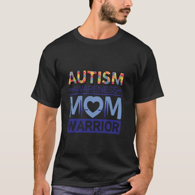 Camiseta Orgullo Rompecabezas Latido Corazón Guerrera Mamá  (Anverso)