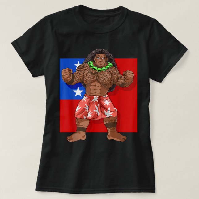 Camiseta Orgullo samoano Bandera de Samoa Guerrera Polinesi (Diseño del anverso)