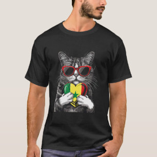 Camiseta Orgullo Senegalés Gato Senegalés Corazón Raíz Sene