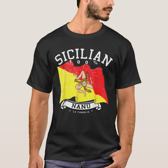 Camiseta Orgullo siciliano Nanu Abuelo Papá Familia Pop Gea (Anverso)