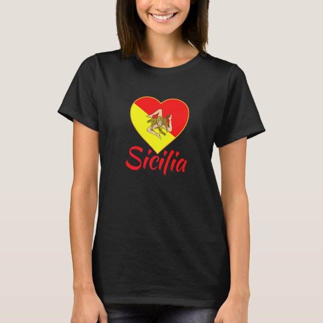 Camiseta Orgullo siciliano Sicilia I Love Sicilia Trinacria (Anverso)