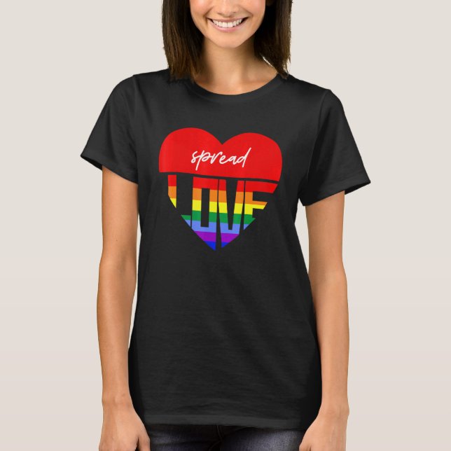 Camiseta Orgullo Spread Love Rainbow Heart (Anverso)