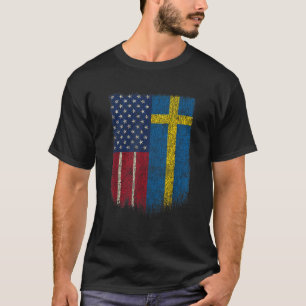 Camiseta Orgullo sueco-americano de bandera de Suecia