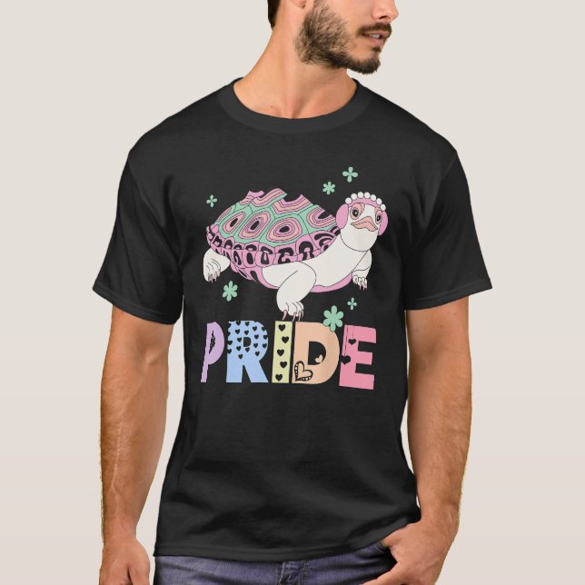 Camiseta Orgullo tortuoso animal arco iris LGBTQIA Hombres  (Anverso)