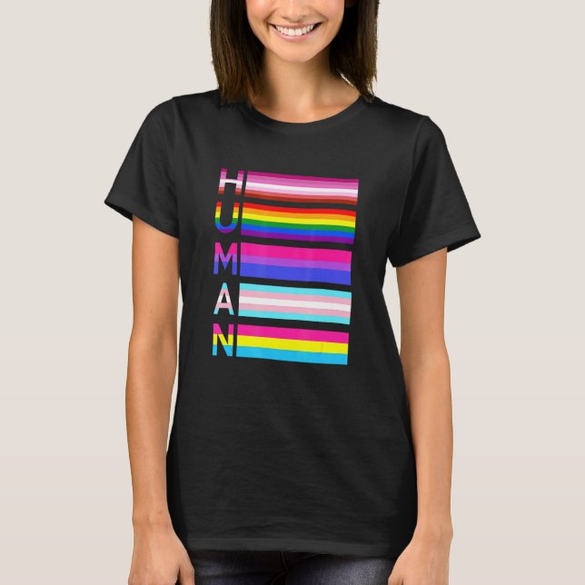 Camiseta Orgullo transgénero de la comunidad LGBT humana (Anverso)
