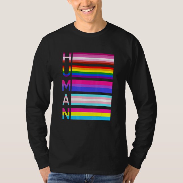 Camiseta Orgullo transgénero de la comunidad LGBT humana (Anverso)