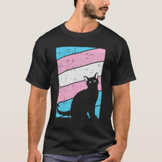 Camiseta Orgullo Transgénero Gato Negro Amante Gatito LGBT-