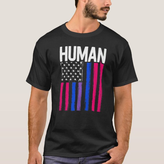 Camiseta Orgullo transgénero humano, bandera transgénero, a (Anverso)