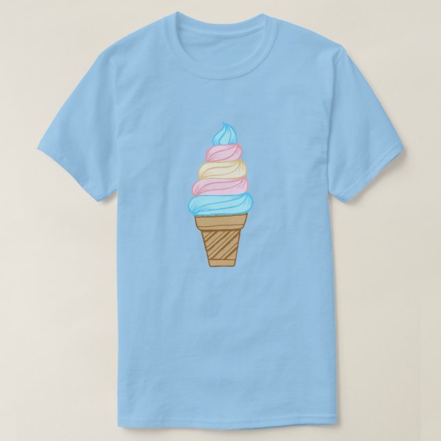 Camiseta Orgullo transgénero LGBTQ suave servicio helado (Diseño del anverso)
