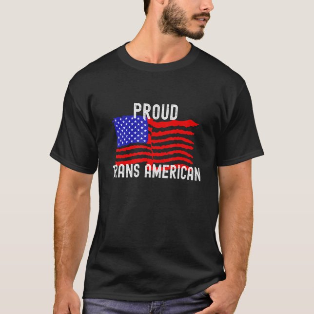 Camiseta Orgullo transgénero Orgullo americano Bandera esta (Anverso)