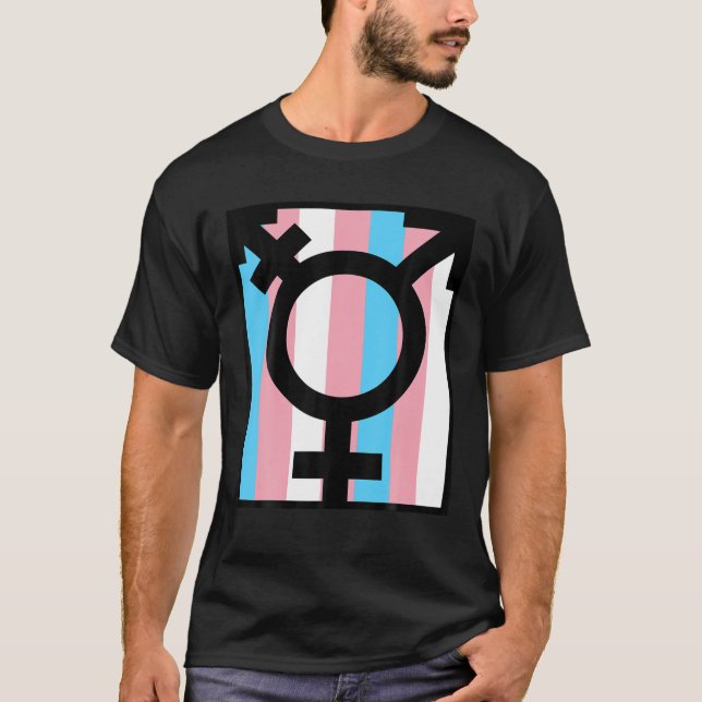 Camiseta Orgullo transgénero " Símbolo y bandera " Vestimen (Anverso)