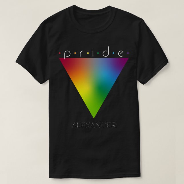 Camiseta Orgullo Trendy Rainbow Triangle Gay LGBTQ Queer Na (Diseño del anverso)